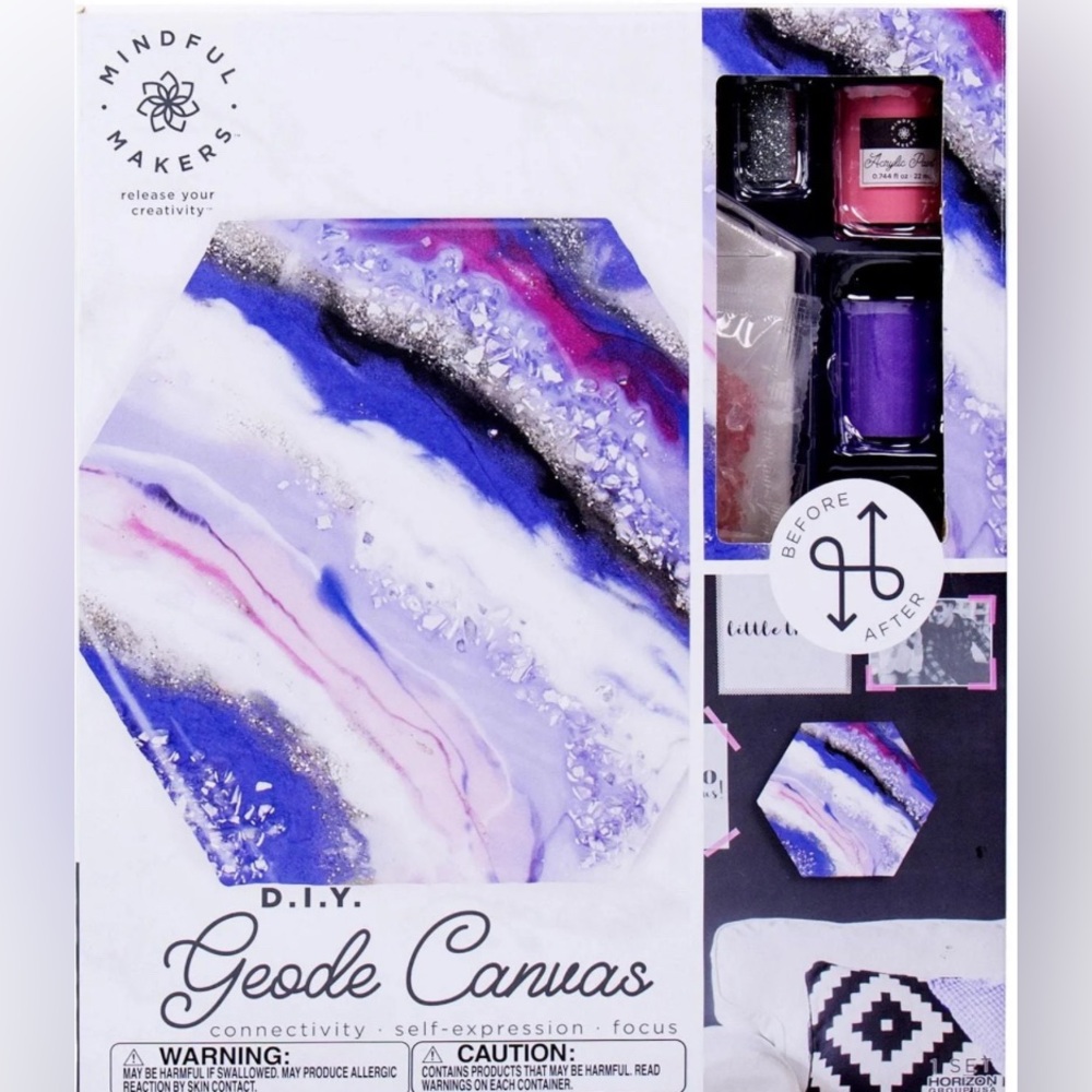 DIY Geode Canvas Kit with Paints and Tools